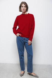 Maglione in maglia a girocollo a costine