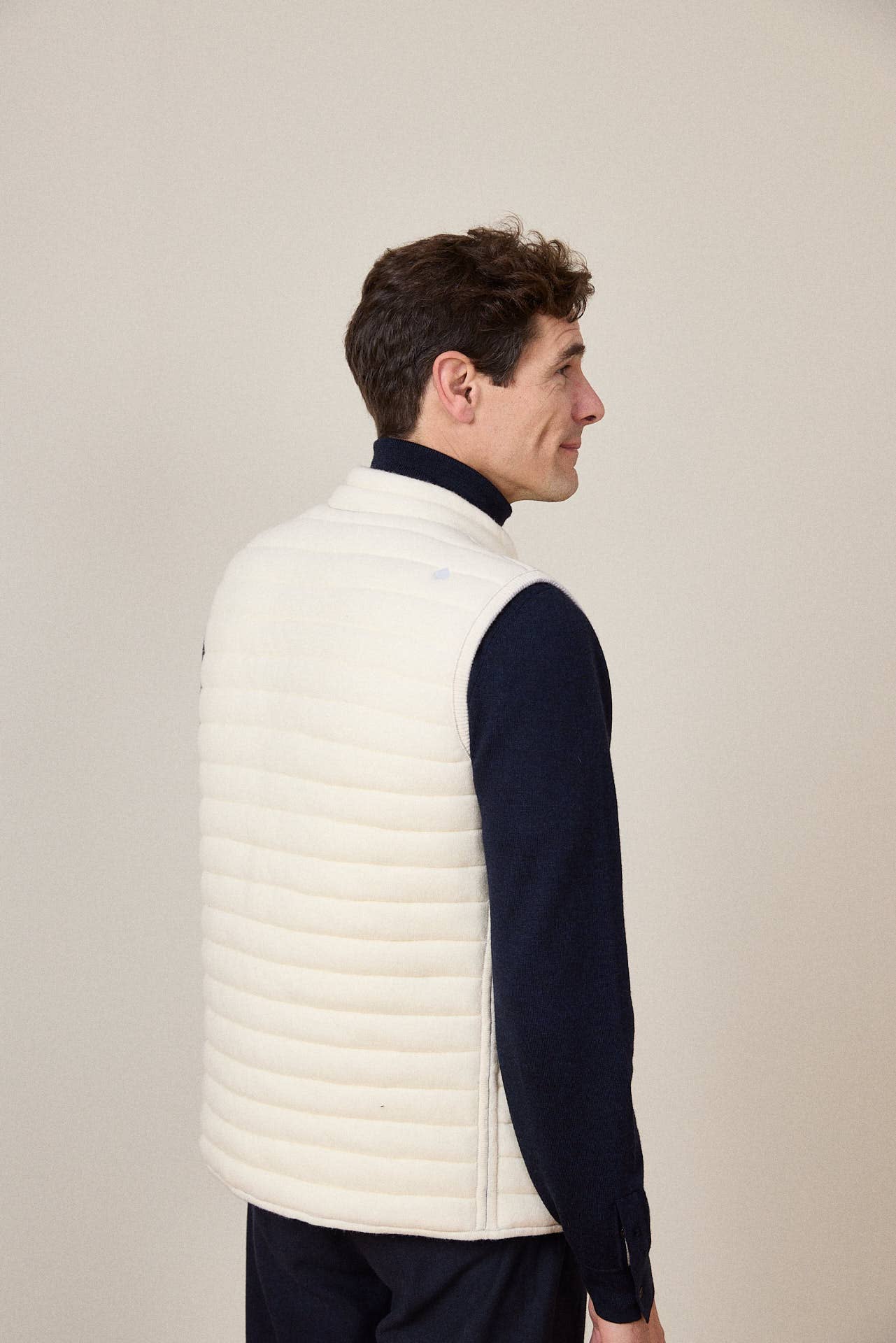 Gilet reversibile imbottito grigio latte