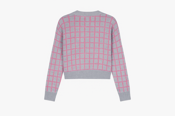 Giacca cardigan in mesh a quadri Chadrez