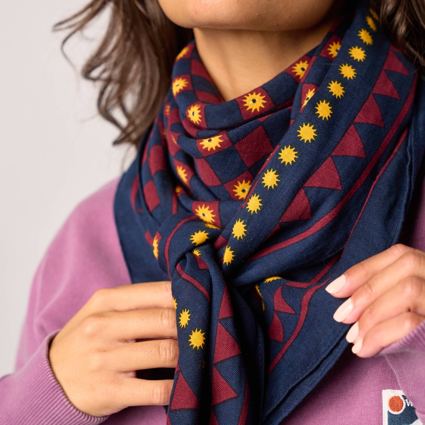Foulard in cotone biologico Romane blu marino