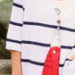 Giacca cardigan a righe in cotone