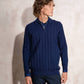 Maglione polo da uomo a coste con zip