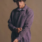 Maglione con mezza zip tinto a pigmento viola tramonto