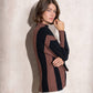 Maglione a collo alto a righe in maglia