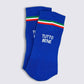 Calzini blu “Tutto Bene” con righe tricolore