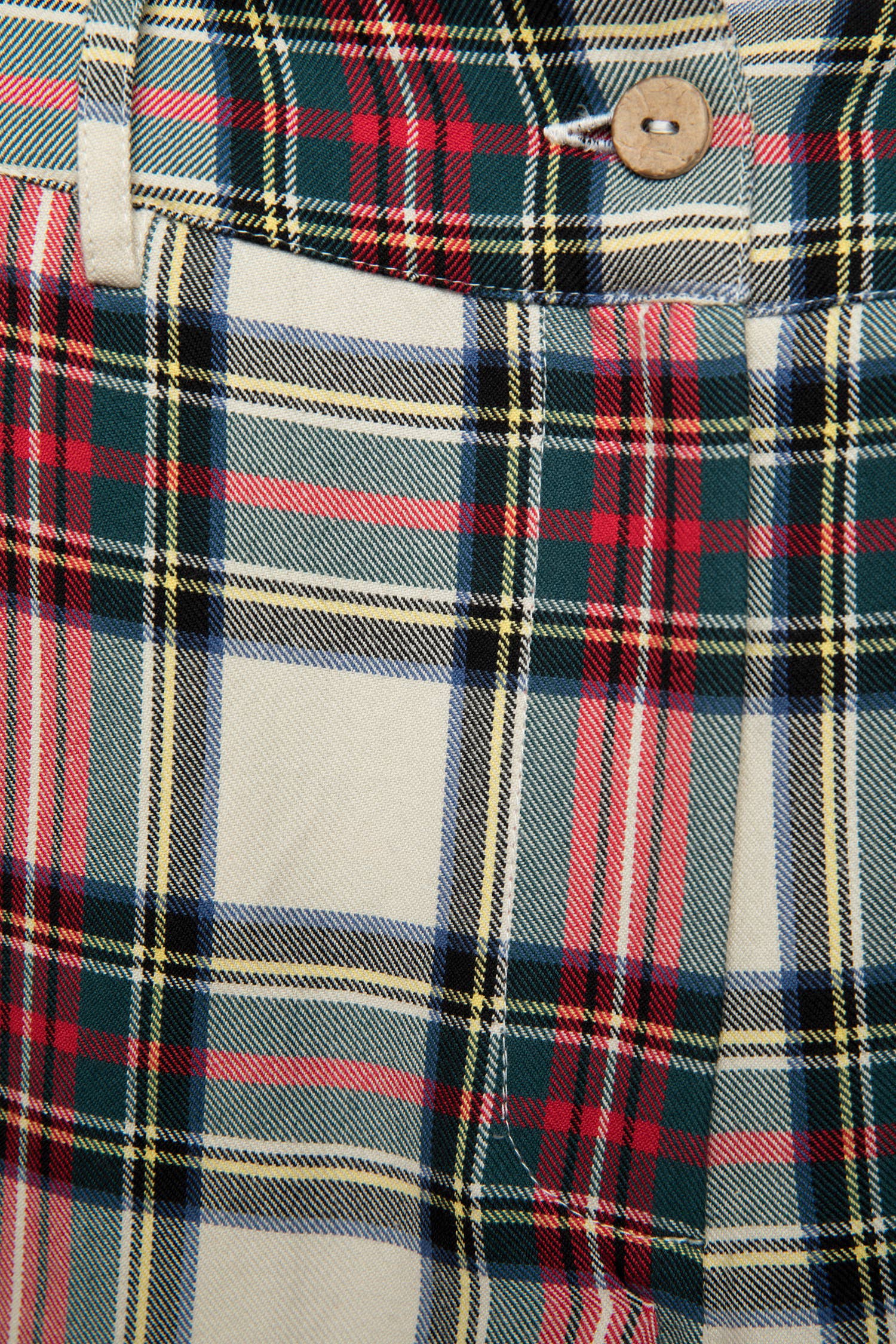 Pantaloni a sigaretta tartan in cotone