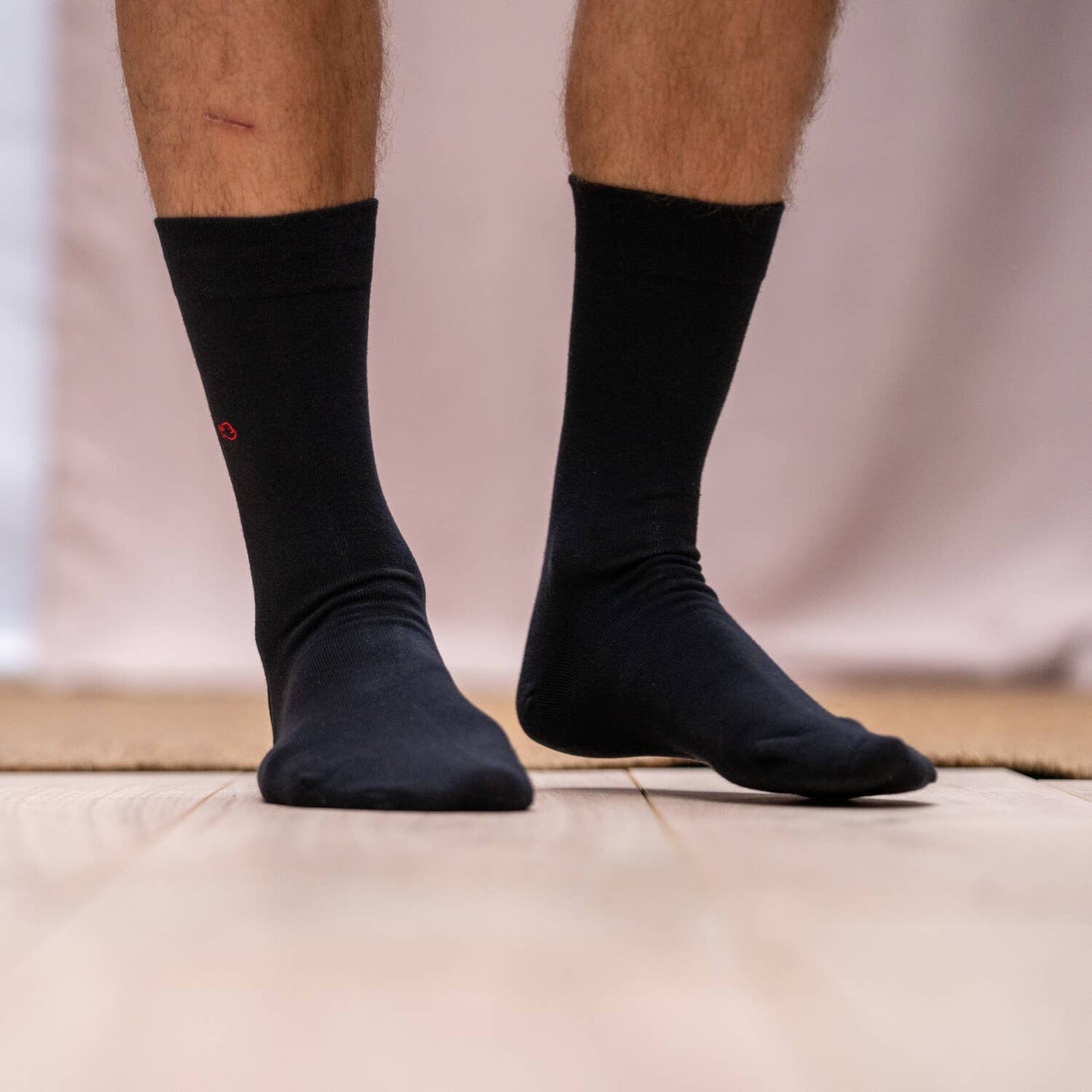 Calzini a filo in cotone pettinato nero liquirizia