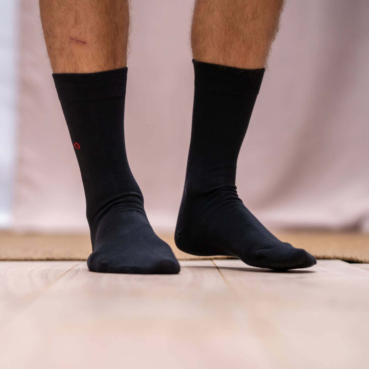 Calzini a filo in cotone pettinato nero liquirizia