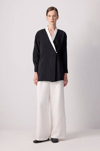 Kimono doppiopetto in cupro