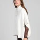 Maglione poncho Venti écru con collo a lupetto