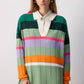 Tunica in maglia oversize a righe multicolor