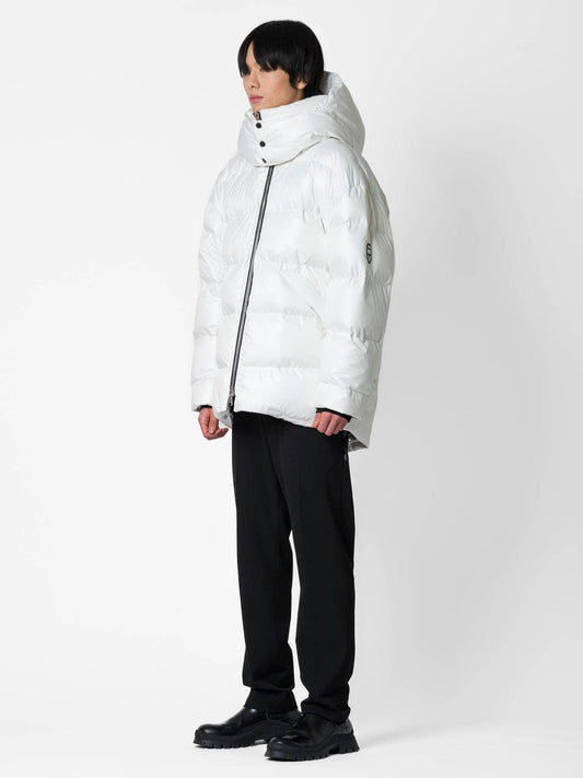 Parka oversize con logo e cappuccio removibile