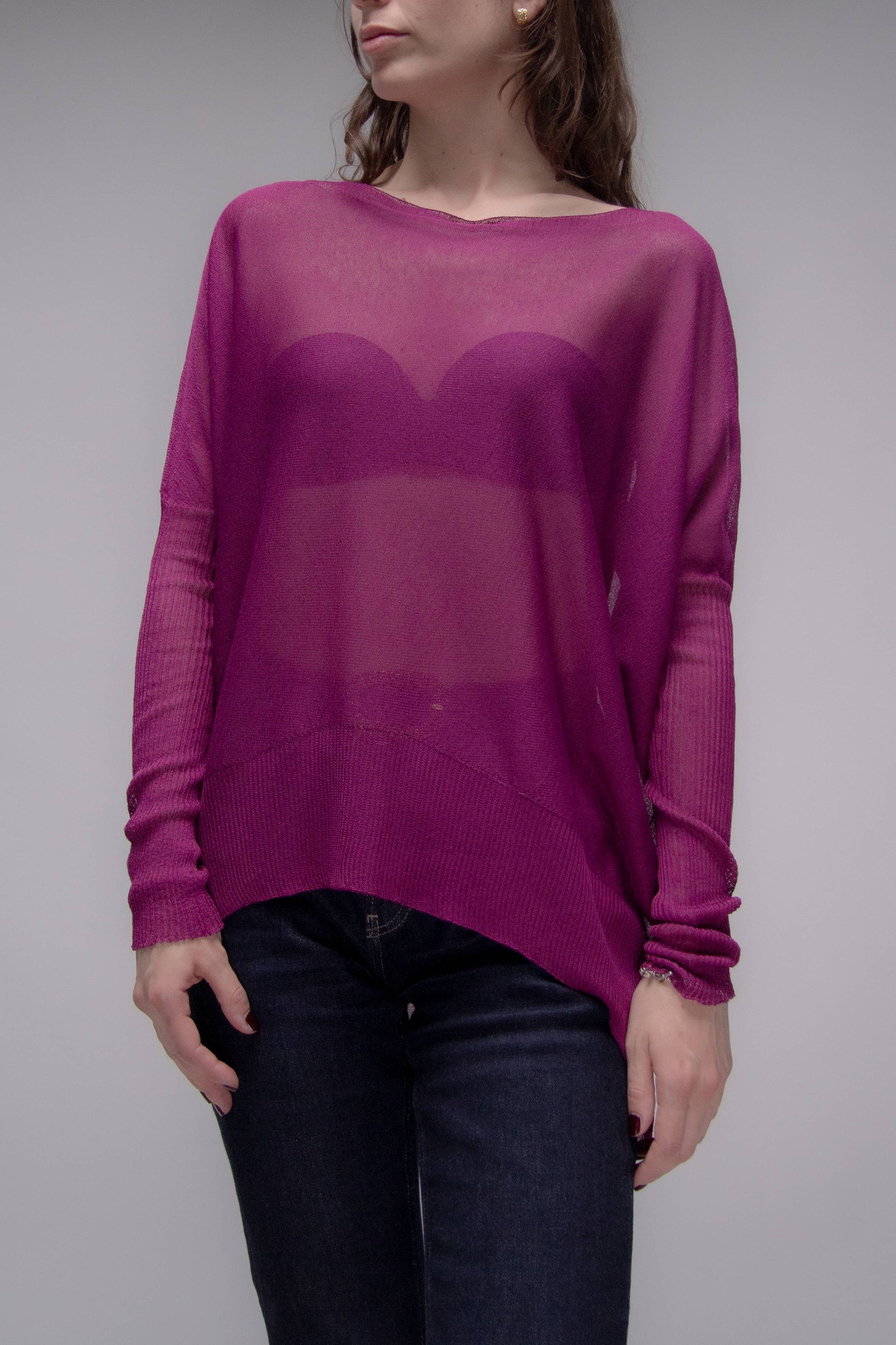 Maxi pullover oversize con scollo a barchetta in maglia 3D