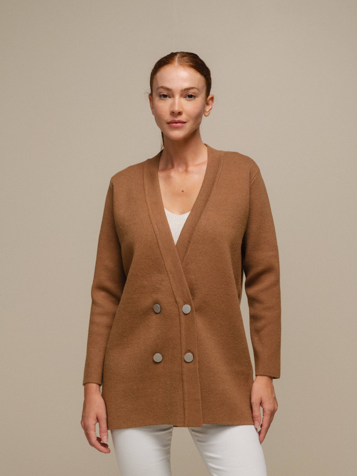 Blazer doppiopetto in maglia misto viscosa