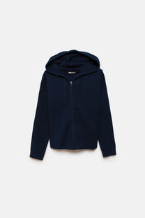 Giacca in maglia con cappuccio e zip