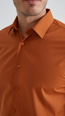 Camicia bronzo taglie forti da uomo easy iron