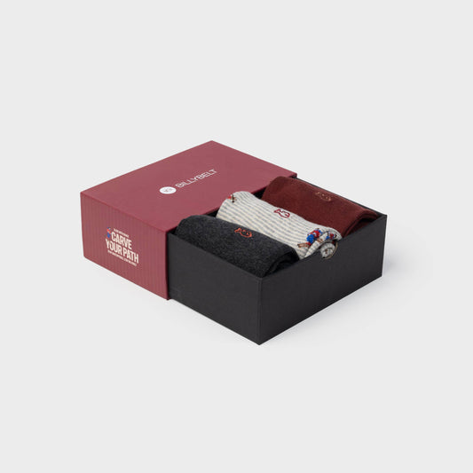 Cofanetto regalo di calzini da uomo “Traccia il tuo percorso”