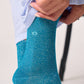 Calzini glitterati in cotone pettinato blu petrolio