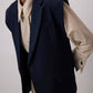 Blazer imbottito asimmetrico blu navy