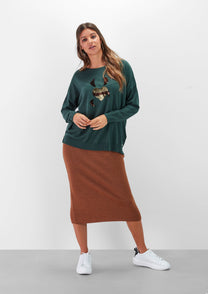Maglione in maglia con paillettes a cuore