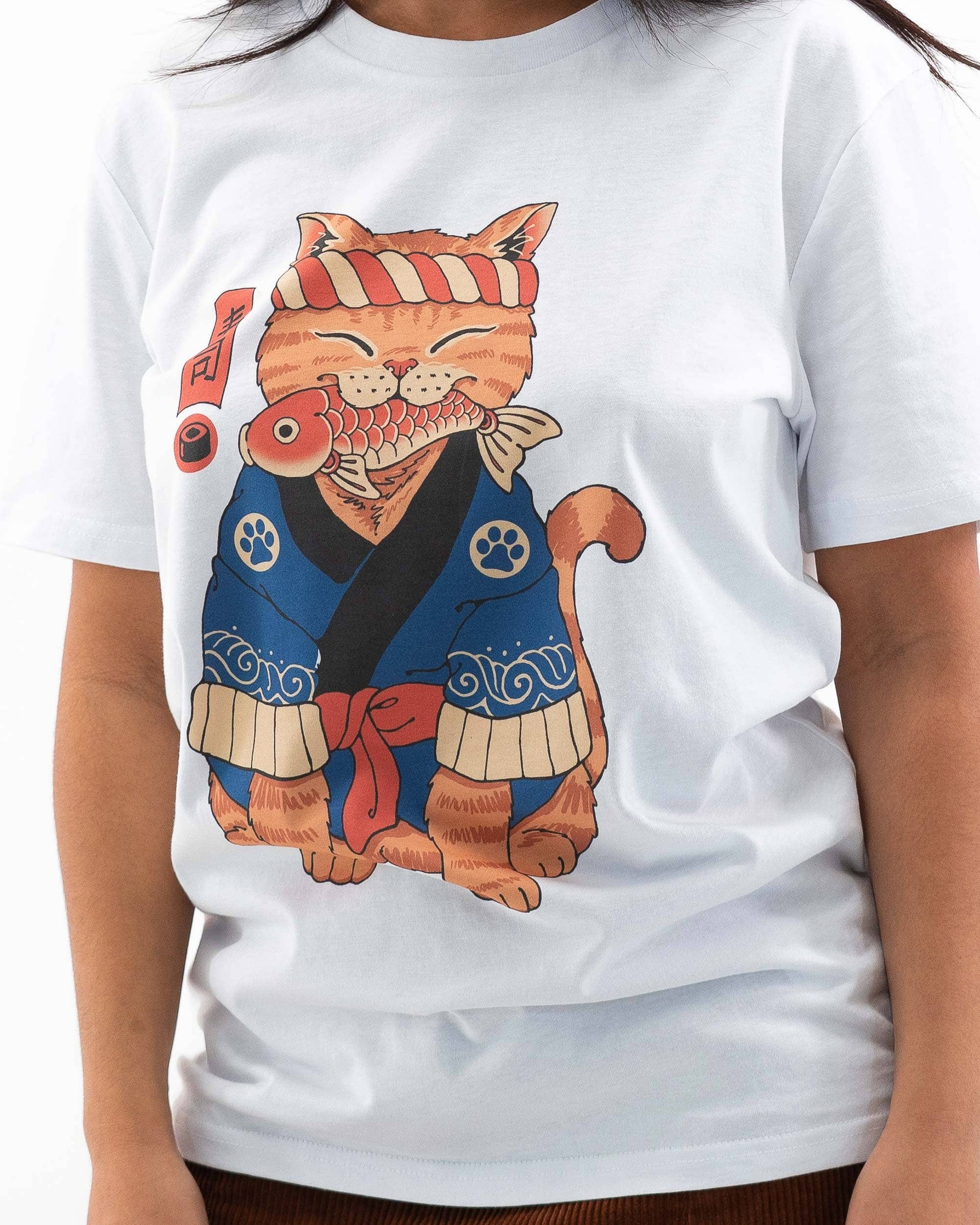 T-shirt Sushi Meowster con gatto maestro di sushi