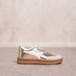 Sneakers donna metallizzate oro con suola in gomma