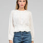 Camicia Salvana bianca in jacquard a piume