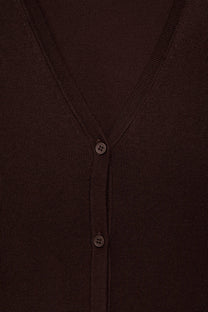 Cardigan in maglia rasata con scollo a V
