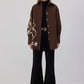 Camicia oversize in gabardine ricamata