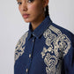 Camicia western in denim ricamata