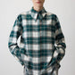 Camicia a quadri con maxi colletto verde