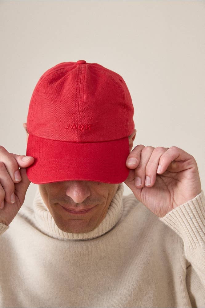 Cappellino Vic in cotone con ricamo tono su tono