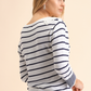 Maglia a righe con maxi colletto sangallo