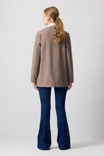 Giacca in feltro con maxi colletto in organza