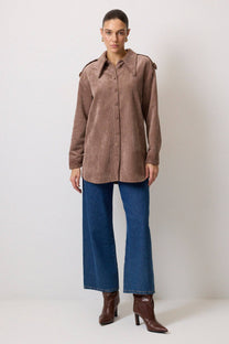 Camicia in velluto a coste con spalline