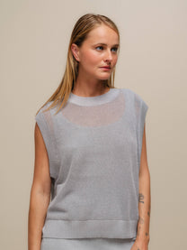 Maglione in maglia aperta laminata