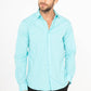 Camicia slim fit stretch azzurra da uomo