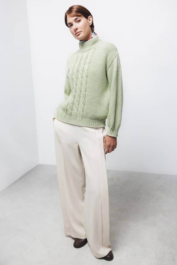 Maglione a maglia strutturata con collo alto