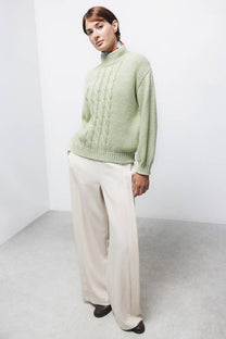 Maglione a maglia strutturata con collo alto