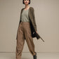 Pantaloni sartoriali donna a vita alta con pieghe