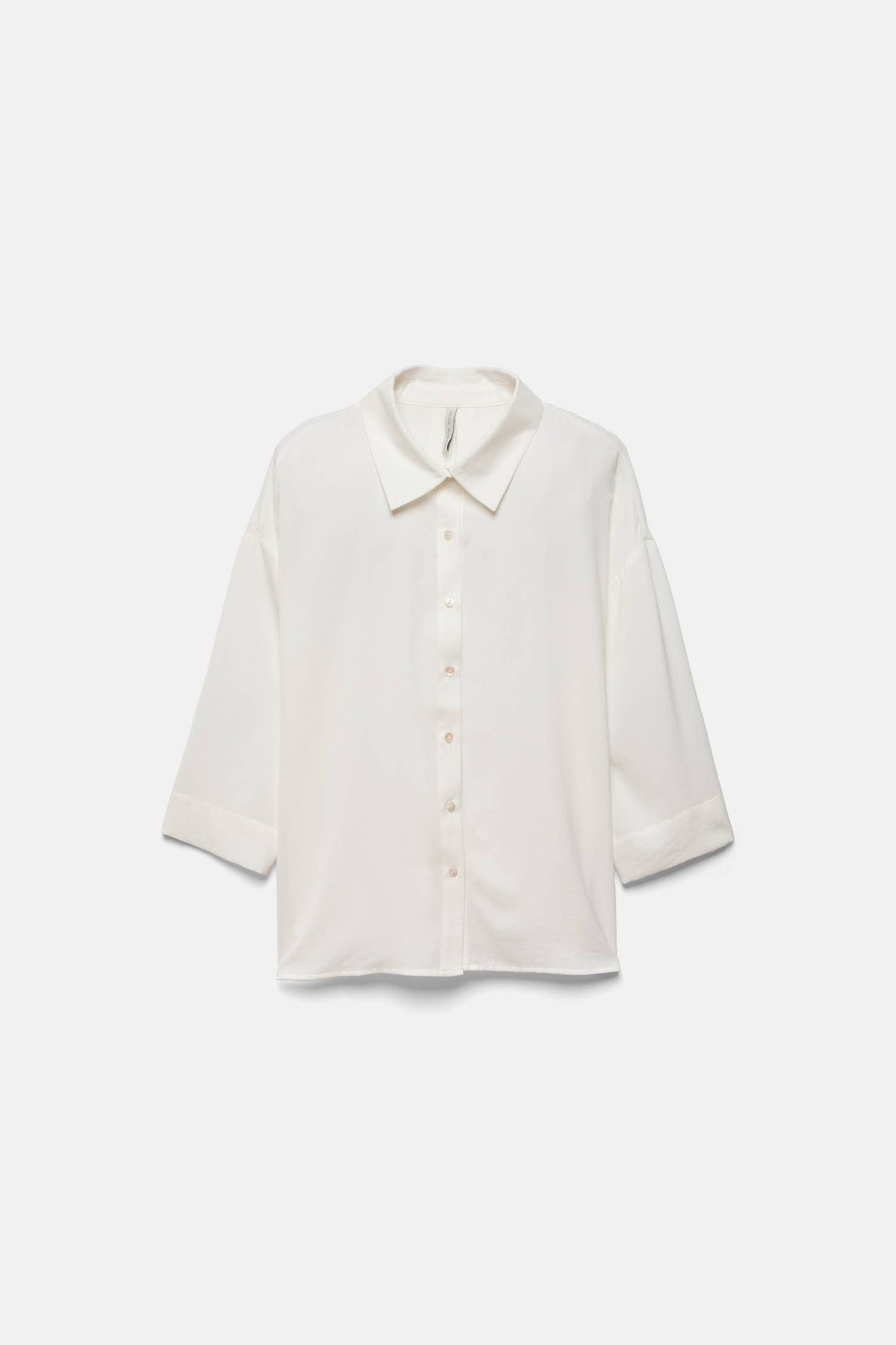 Blusa oversize tinta unita con colletto classico