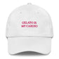Cappellino da baseball con ricamo “Gelato is my cardio”