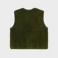 Gilet donna in sherpa con zip color kaki