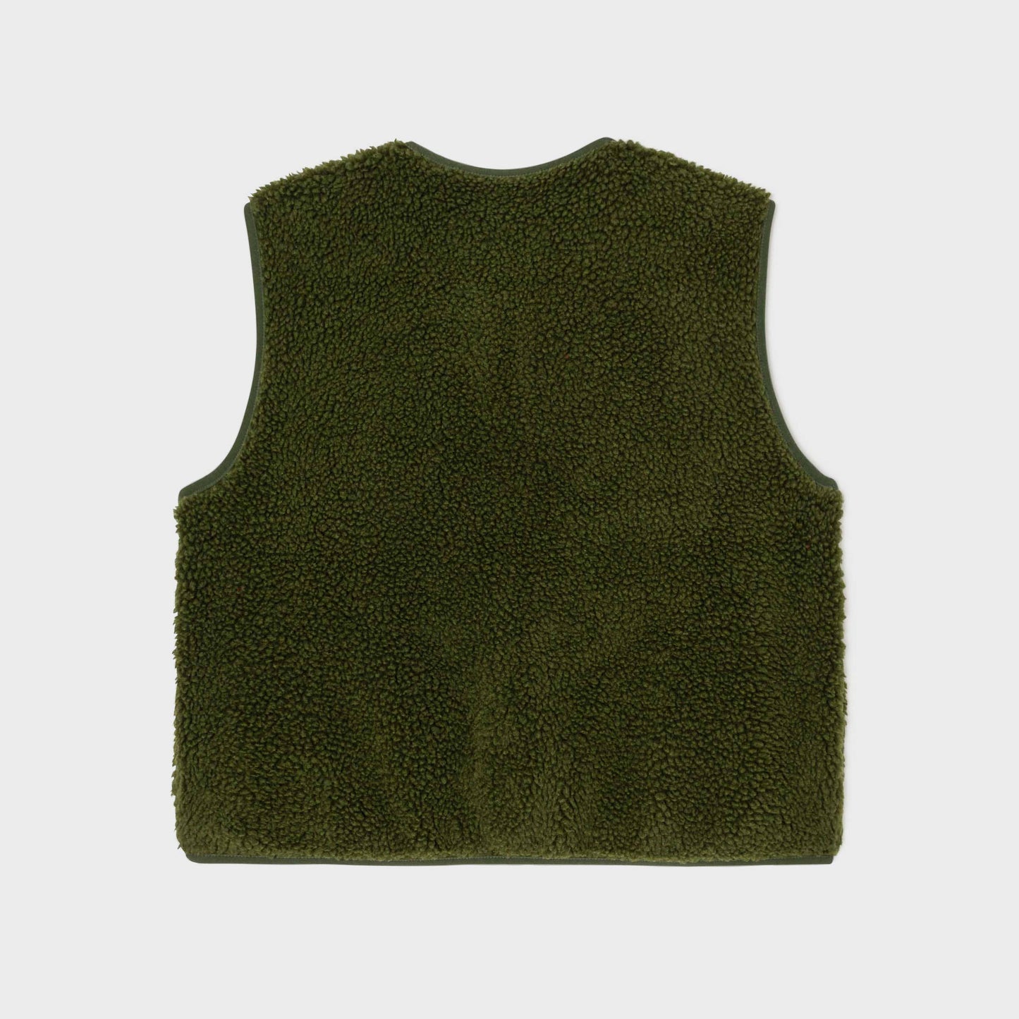 Gilet donna in sherpa con zip color kaki