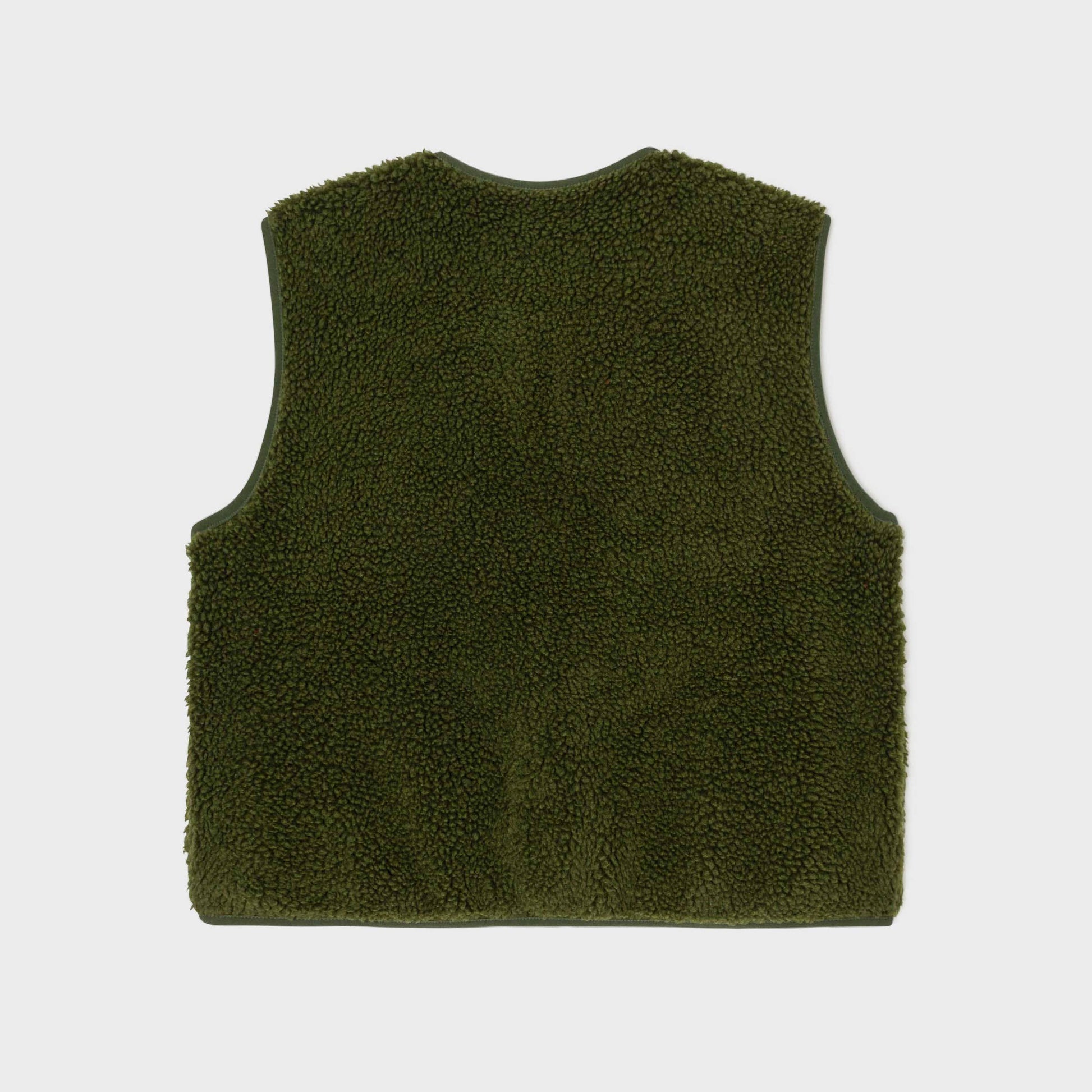 Gilet donna in sherpa con zip color kaki