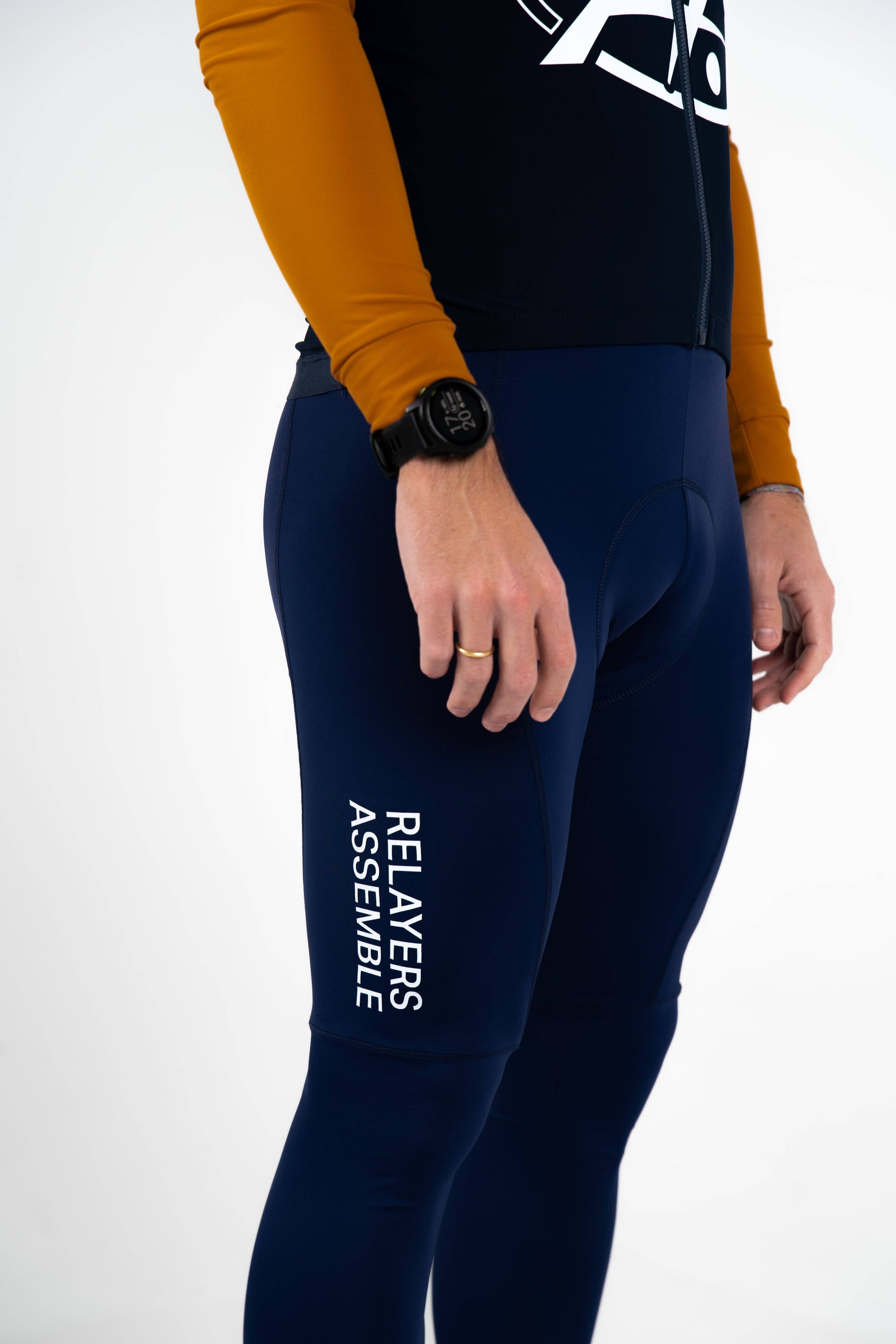 Culotte lunga da ciclismo blu navy