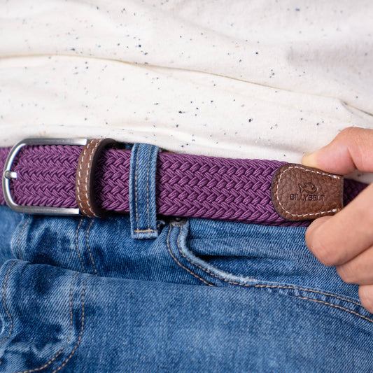 Cintura elastica intrecciata color prugna