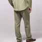 Pantaloni in lino misto cotone con vita elasticizzata