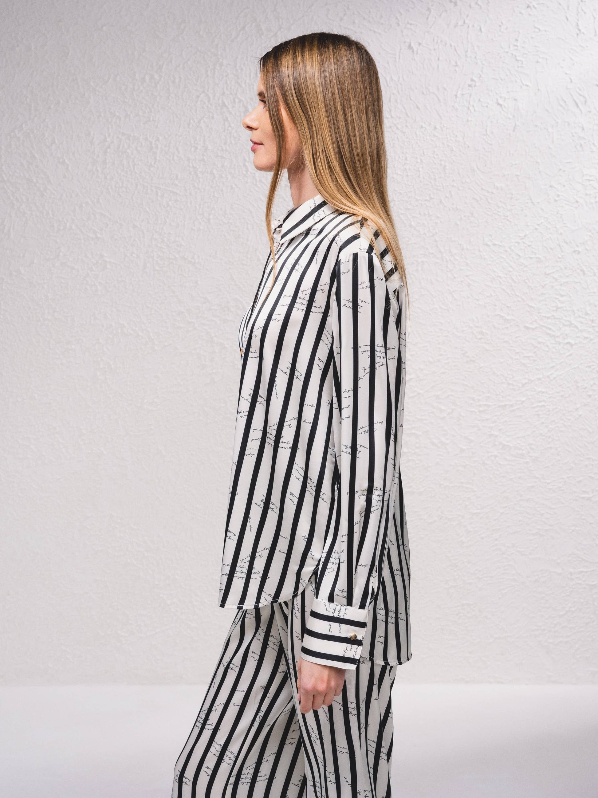 Camicia in raso a righe