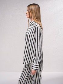 Camicia in raso a righe
